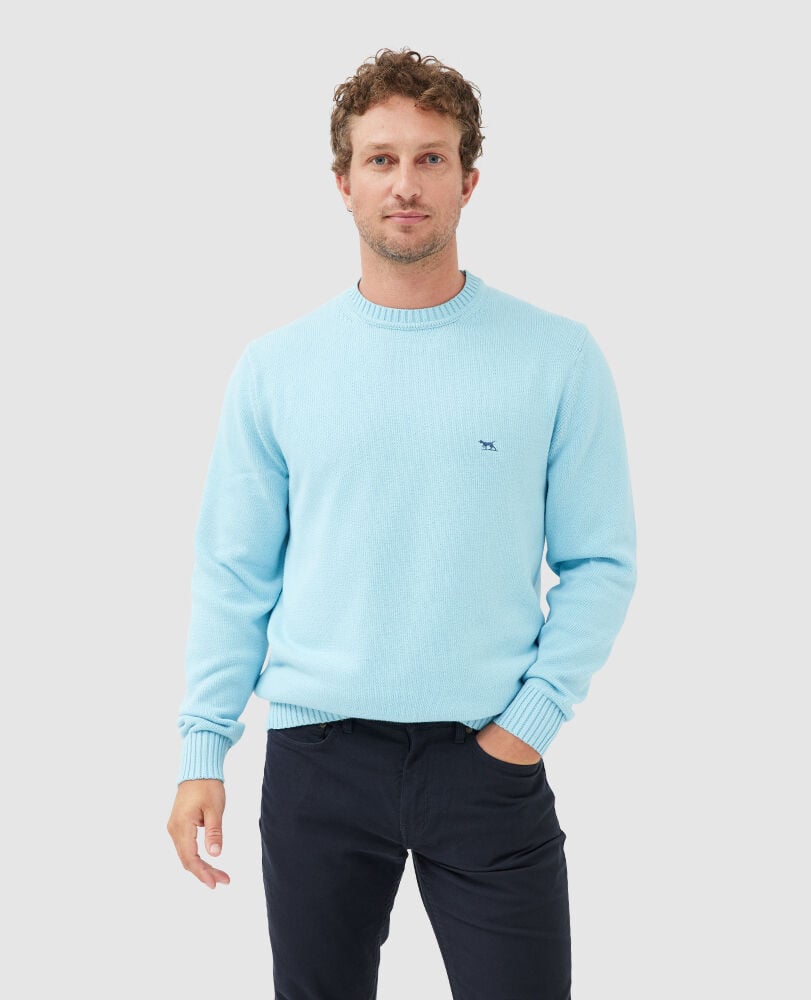 Gunn Crew Sweater, RIVIERA, Front