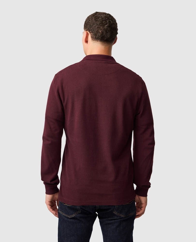 Long Sleeve Sports Fit Gunn Polo, BLACK FIG, Back