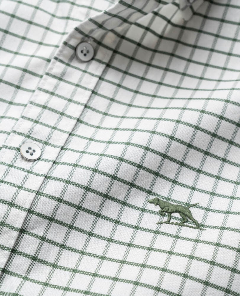 Gunn Check Oxford 3 Sports Fit Shirt, OLIVE, Detail 2