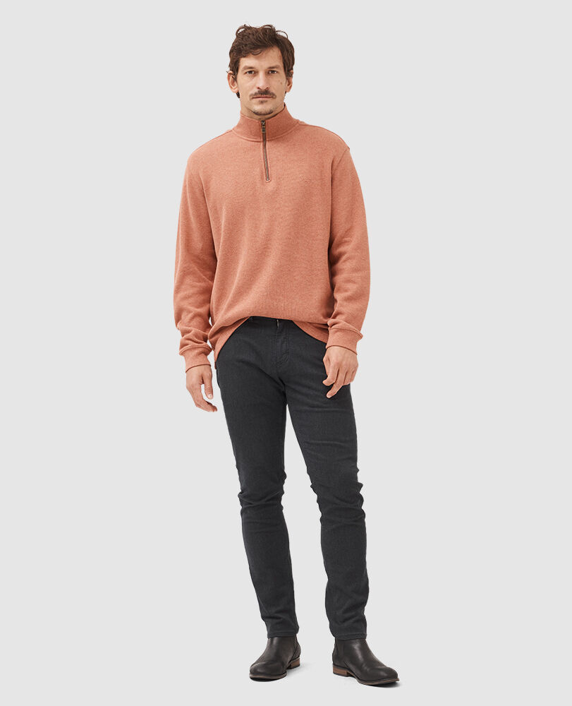 Alton Ave 1/4 Zip Sweat, PAPAYA, Off Front
