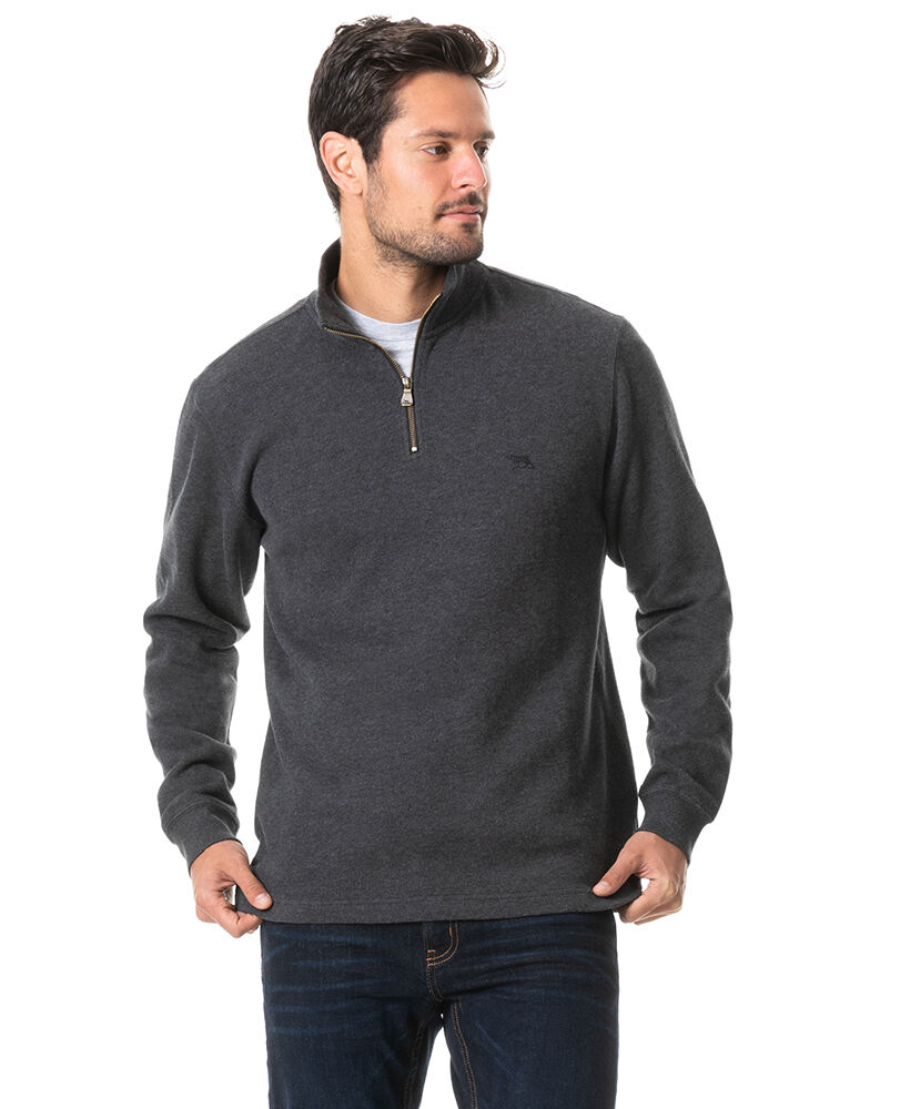 Sweatshirt col 1/4 zip alton ave, , Front