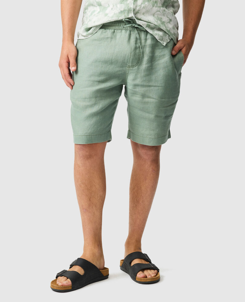 Linen 9" Resort Short, HUNTER, Front