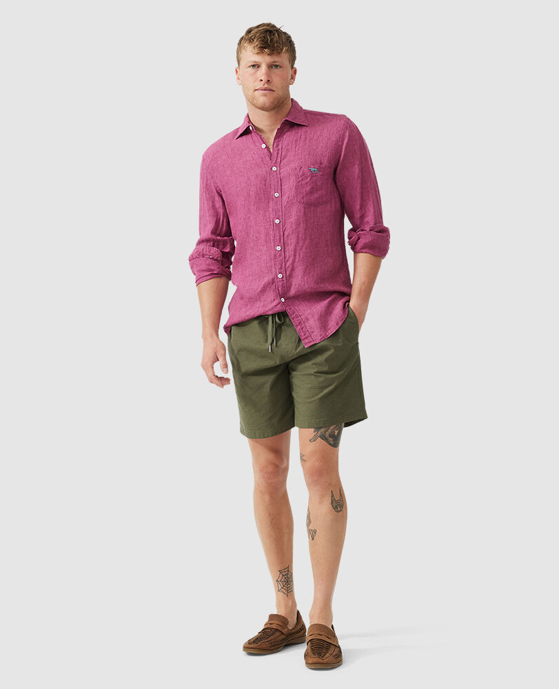 Coromandel 2 Sports Fit Shirt, BERRY, Off Front