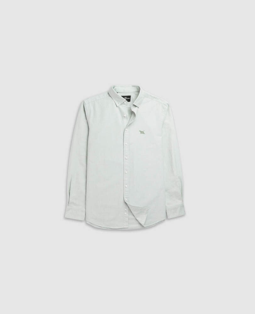 Gunn Oxford Sports Fit Shirt, EUCALYPTUS, Flat Lay