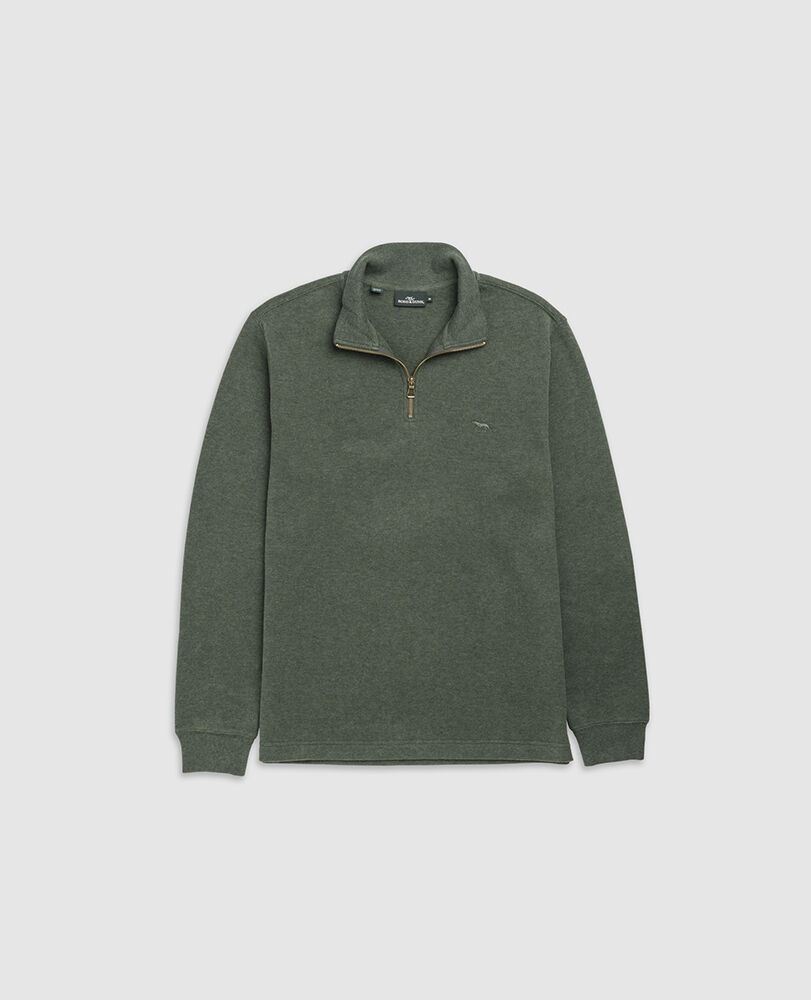 Sweatshirt col 1/4 zip alton ave, FORÊT, Flat Lay
