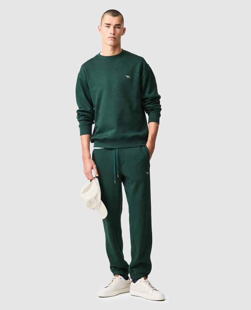 Otago Crew Neck Sweat, FOREST, Off Front