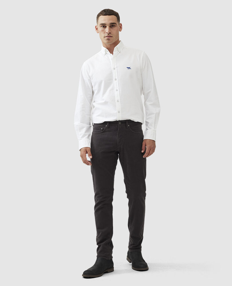 Gerade Straight Moleskin-Jeans Albury, AKTIVKOHLE, Off Front