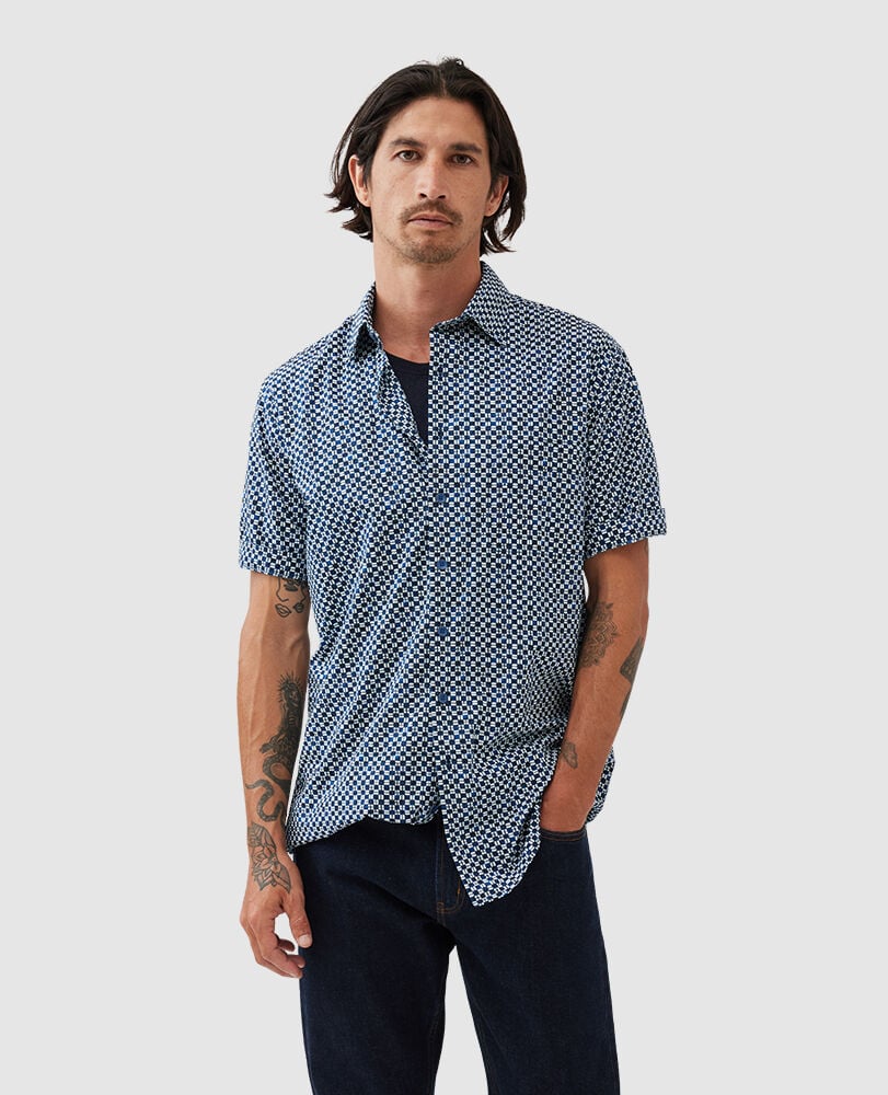 Yates Point Shirt, INDIGO, Front