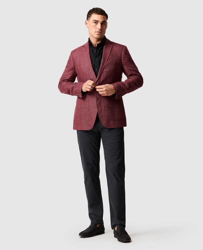The Cascades Sports Fit Jacket, OXBLOOD, Off Front