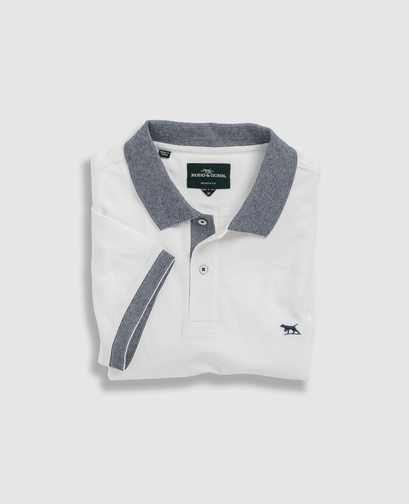 New Haven Sports Fit Polo, SNOW, Flat Lay
