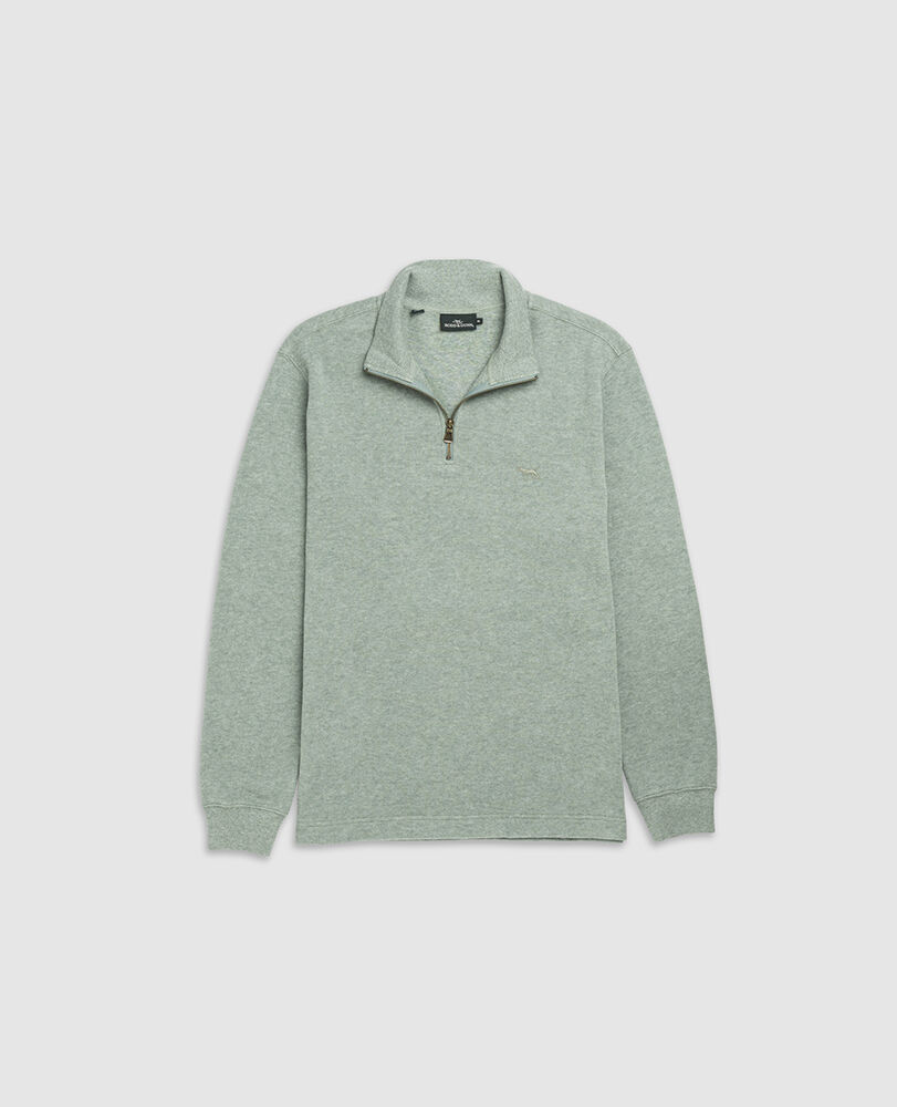 Sweatshirt col 1/4 zip alton ave, SAUGE, Flat Lay