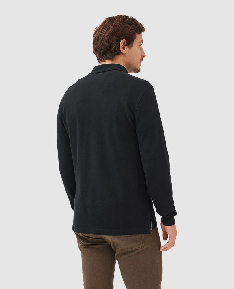 Gunn L/S Polo, ONYX, Back