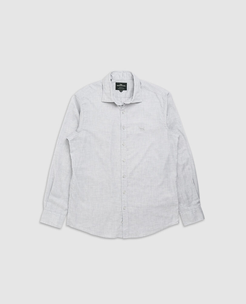 Arbors Cotton Track Shirt, PEBBLE, Flat Lay