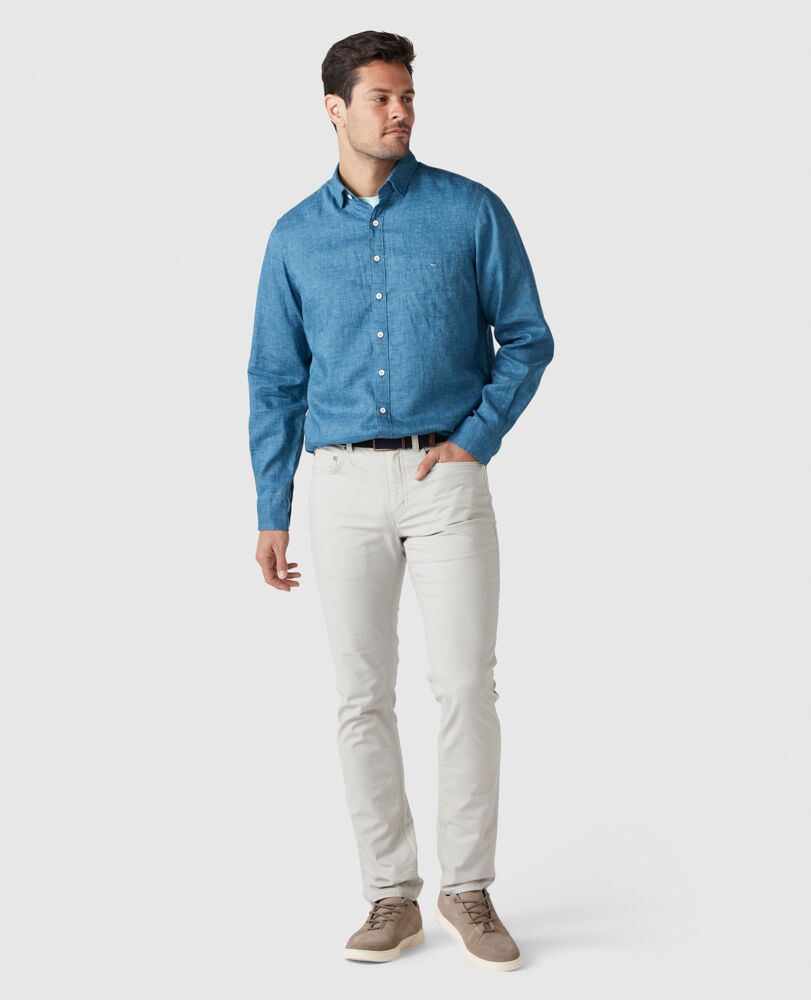 Motion Linen Shirt &middot; Seaport Blue XXXL, SEAPORT BLUE, Off Front