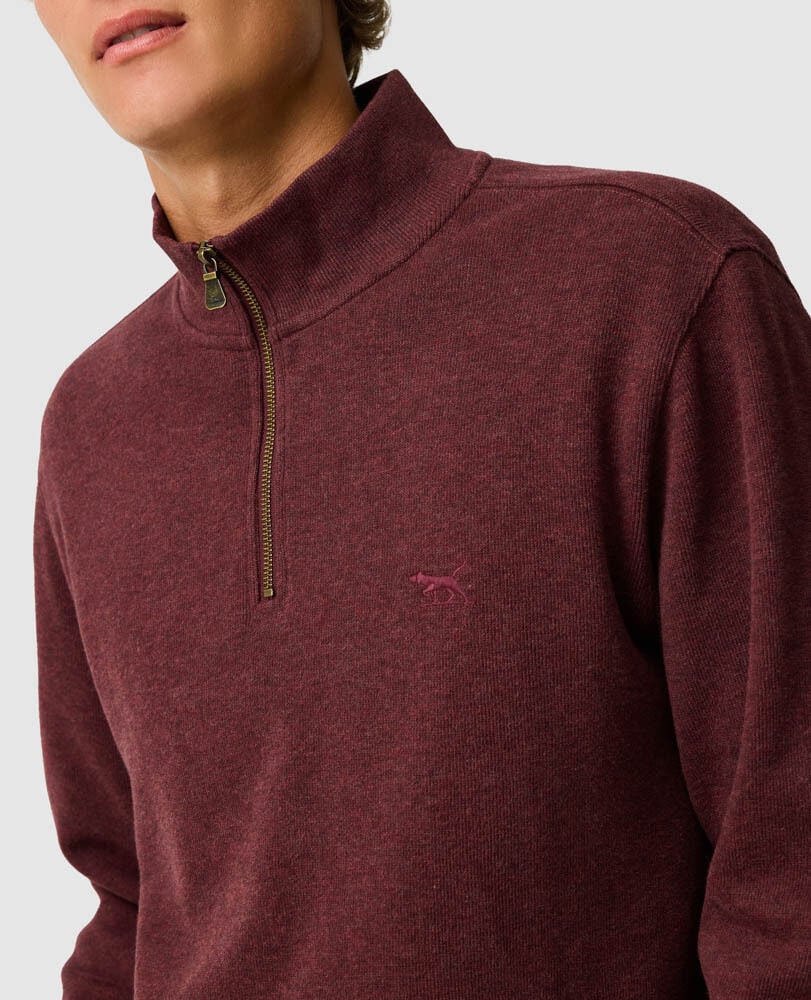 Alton Ave 1/4 Zip Sweatshirt, RUST, Detail 3