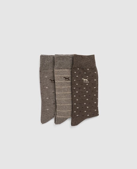 Seacliff Multi Sock 3 Pack, EARTH MULTI