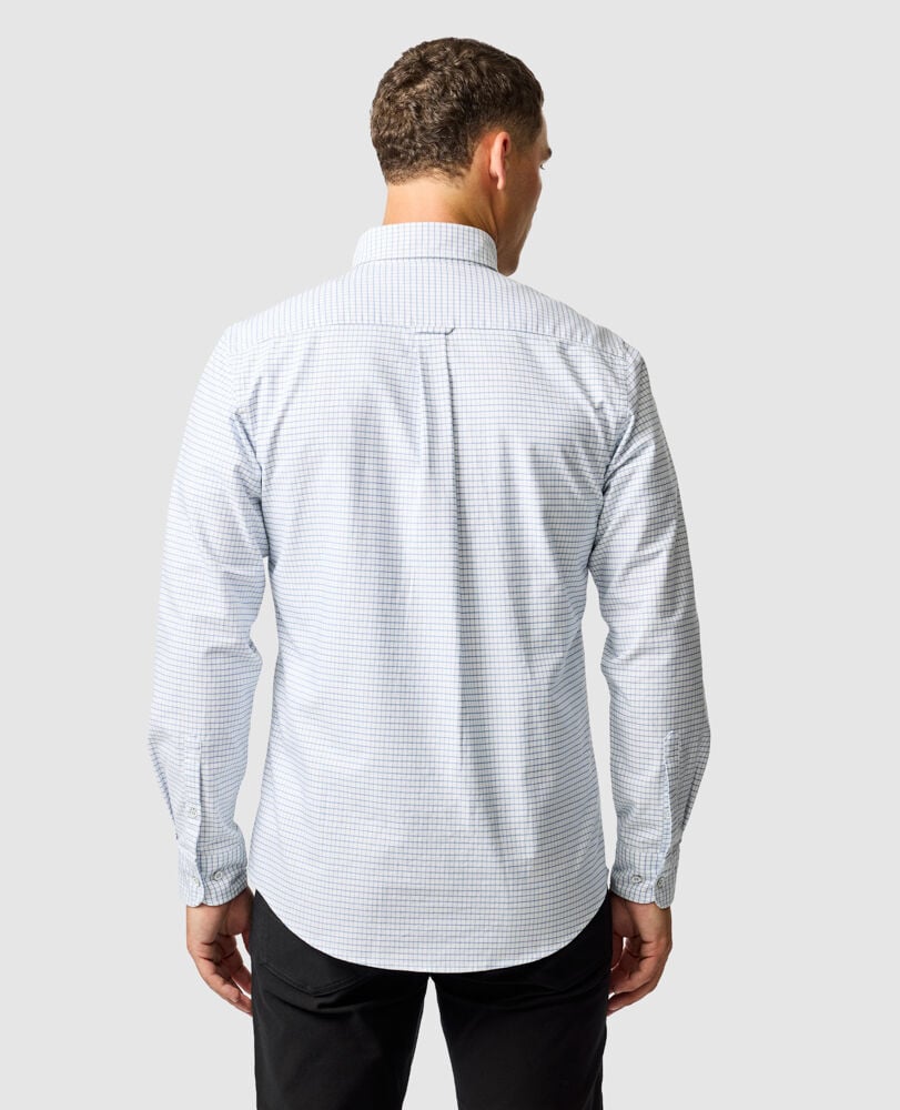 Oxford Riverhead Check Sports Fit Shirt, DUSK BLUE, Back