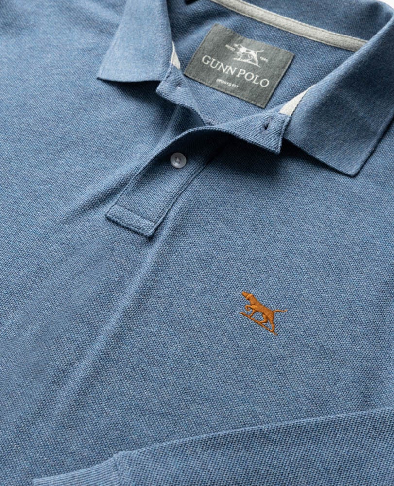 Polo manches longues gunn, CHAMBRAY, Detail 2