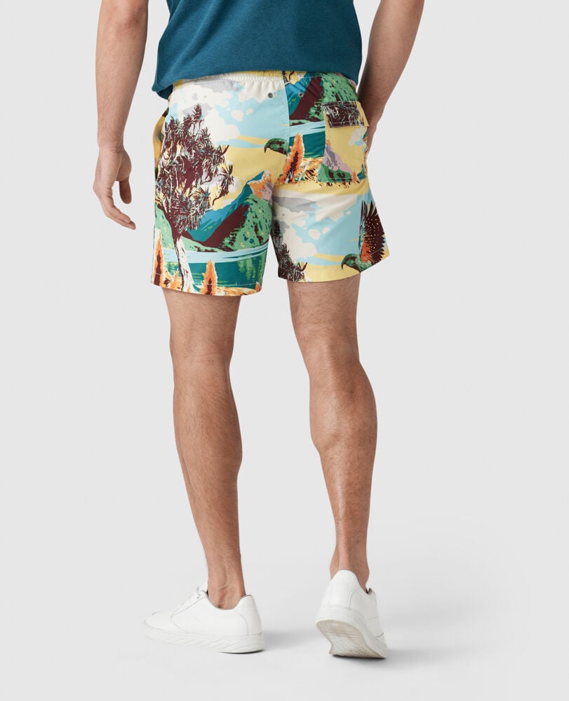 Blue Gum Bay Swim Short, SUNRISE, Back