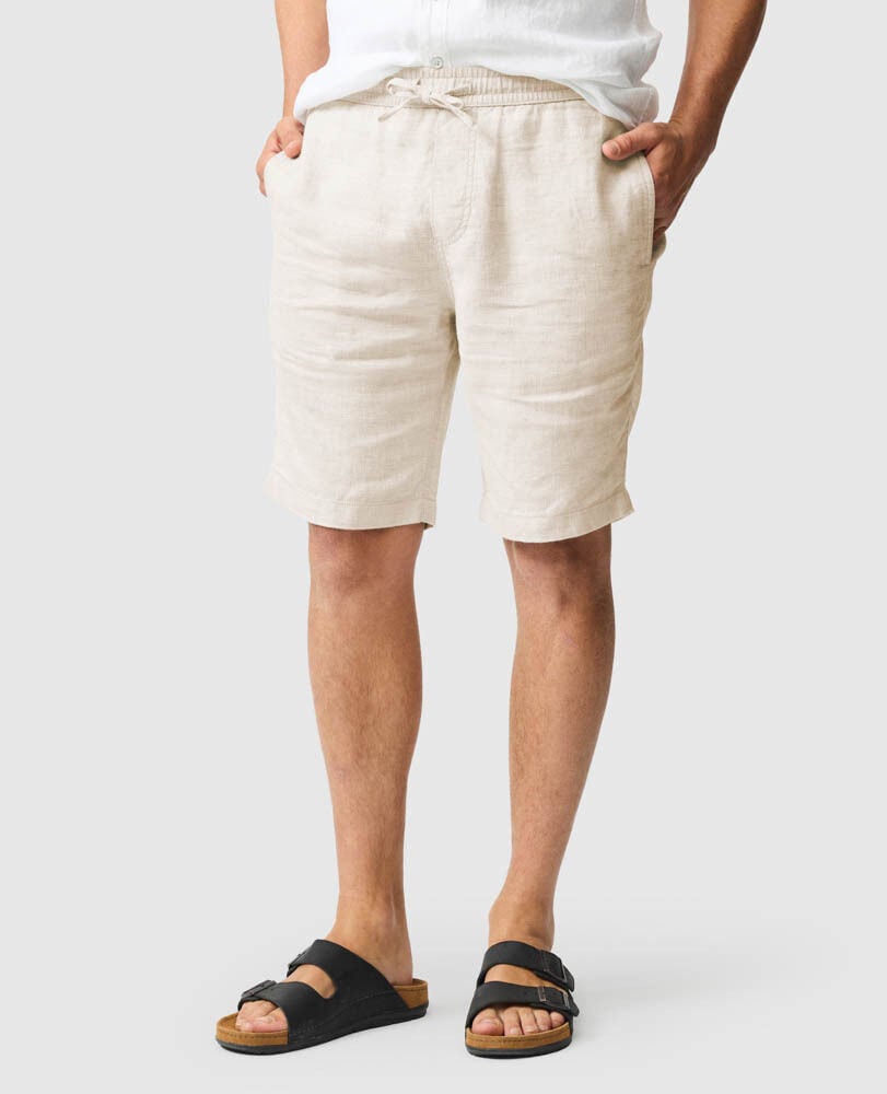 Linen 9" Resort Short, OATMEAL, Front
