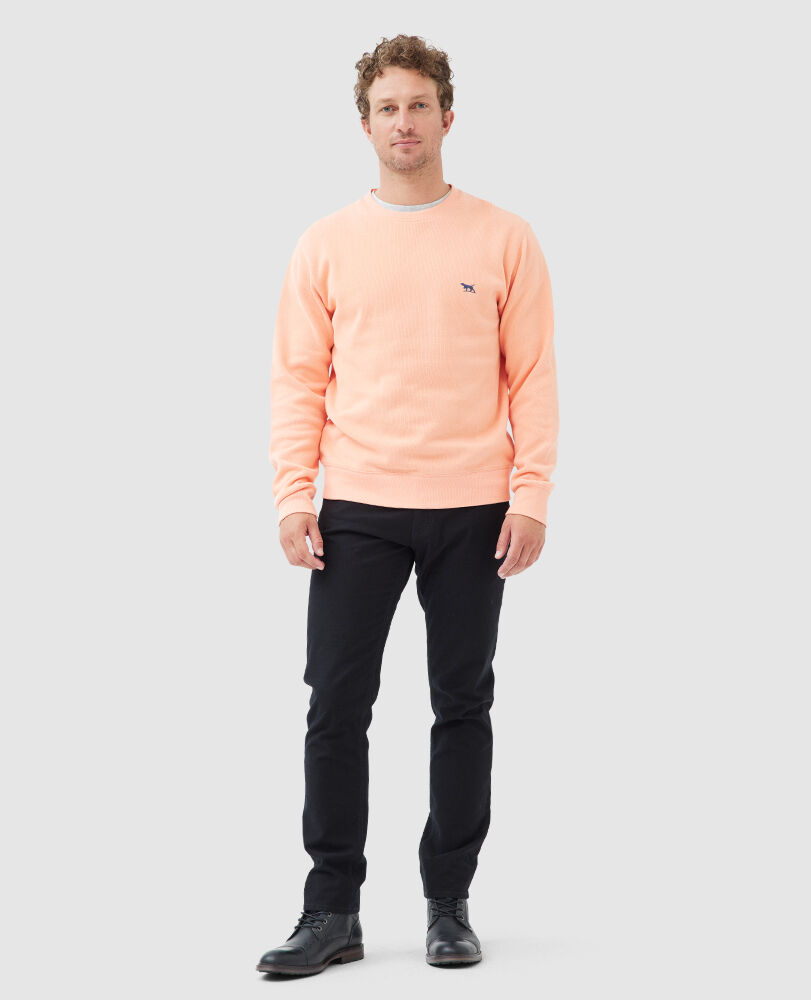 Gunn Crew Neck Sweat, APRICOT, Off Front