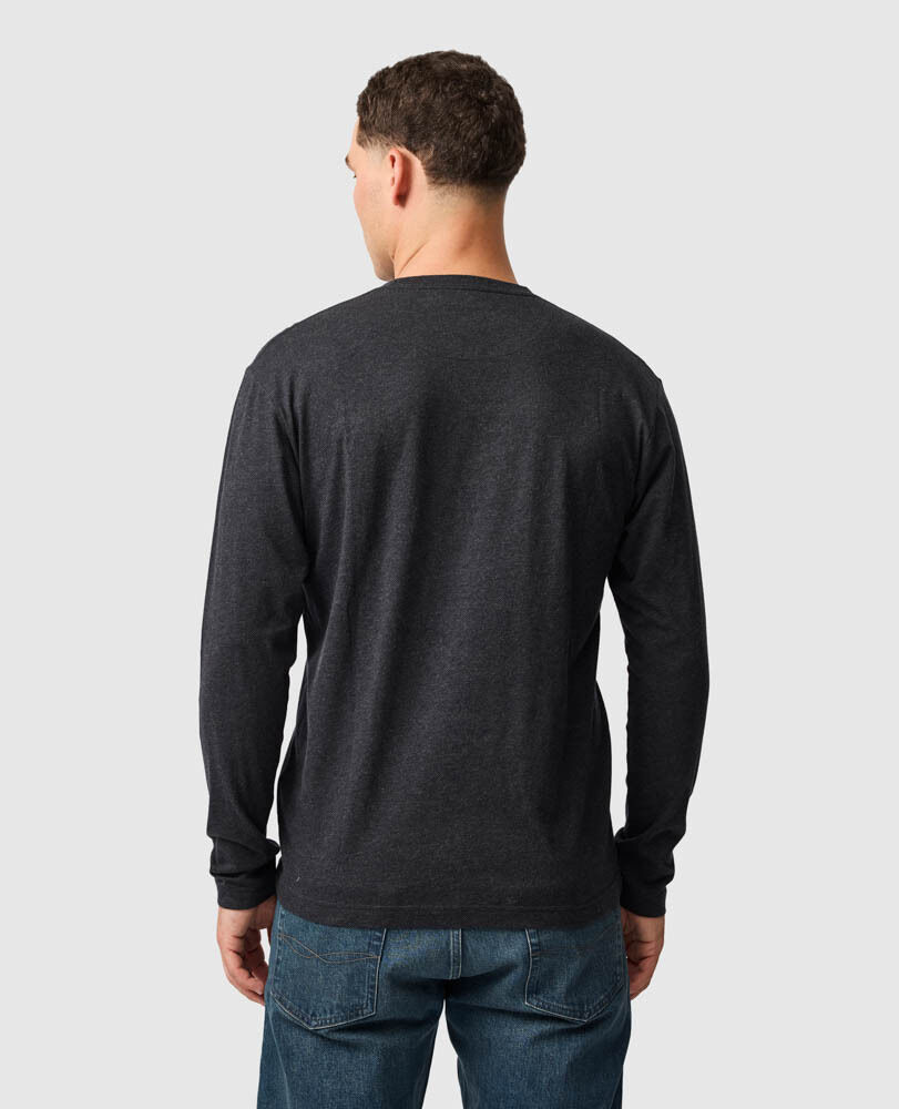 Long Sleeve Logo T-Shirt, CHARCOAL, Back