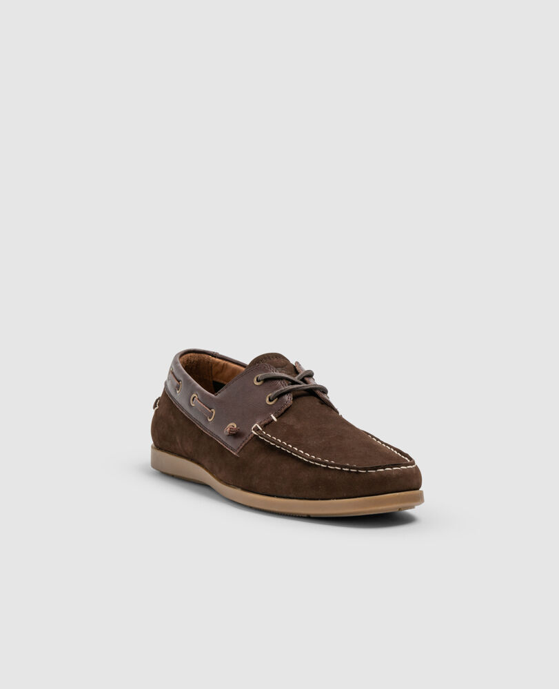 Gordons Bay Boat Shoe, DARK CHOCOLATE, Off Front
