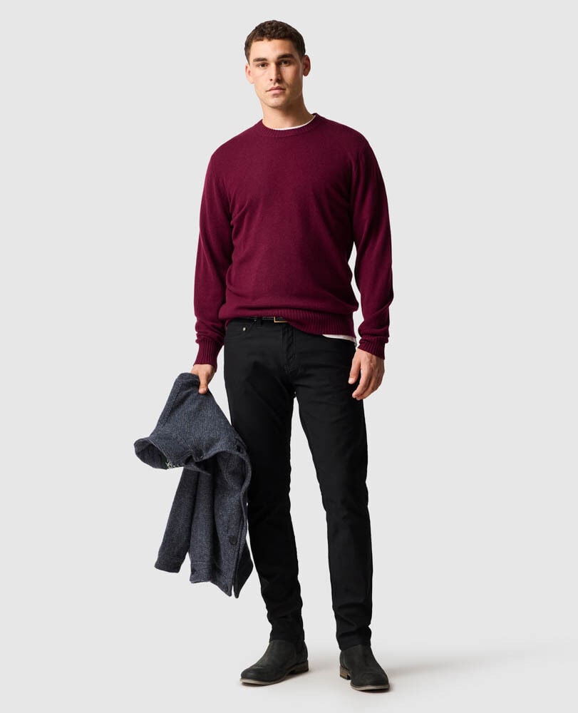 Stewart Island Knit, BURGUNDY, Off Front