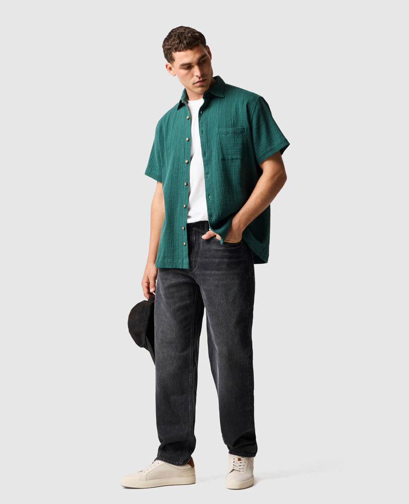 Chemise plate Adams, VERT BOUTEILLE, Off Front