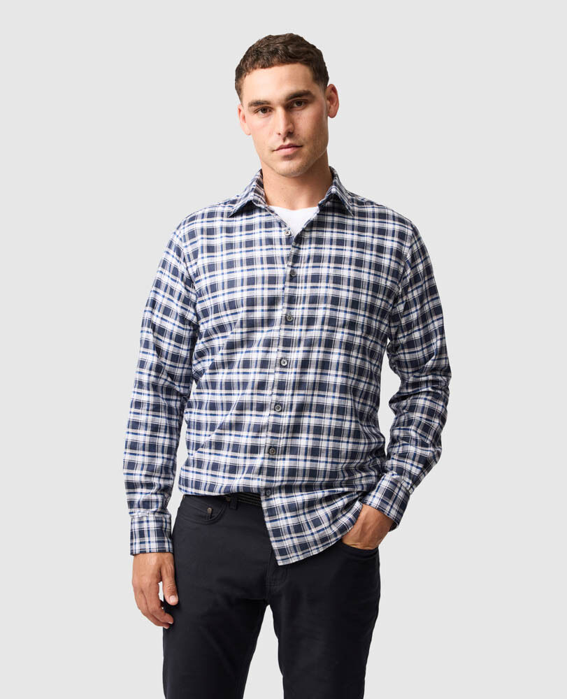 Ridgelands Sports Fit Shirt, NAVY, Front