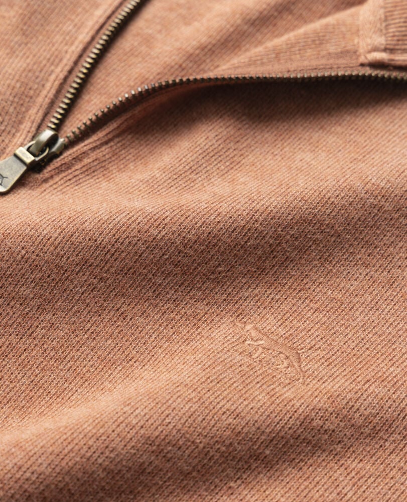 Alton Ave 1/4 Zip Sweat, PAPAYA, Detail 2