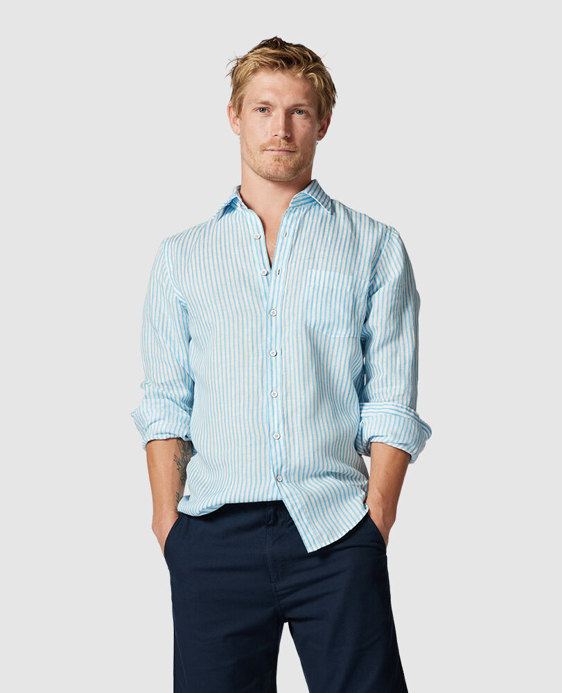 Port Charles Sports Fit Shirt, MARINE, Front