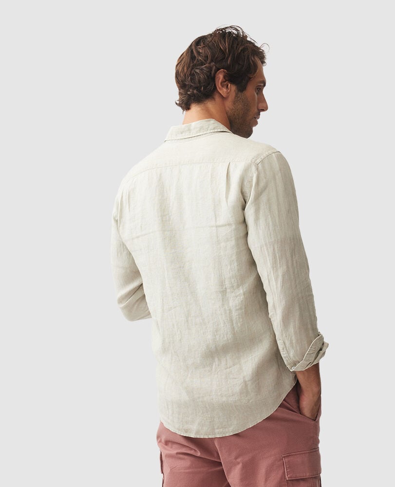 Coromandel Sports Fit Shirt, FLAX, Back