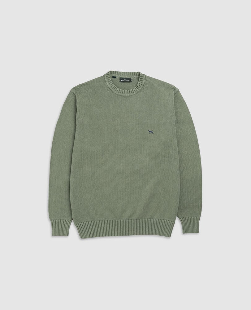 Gunn Crew Sweater, OLIVE, Flat Lay