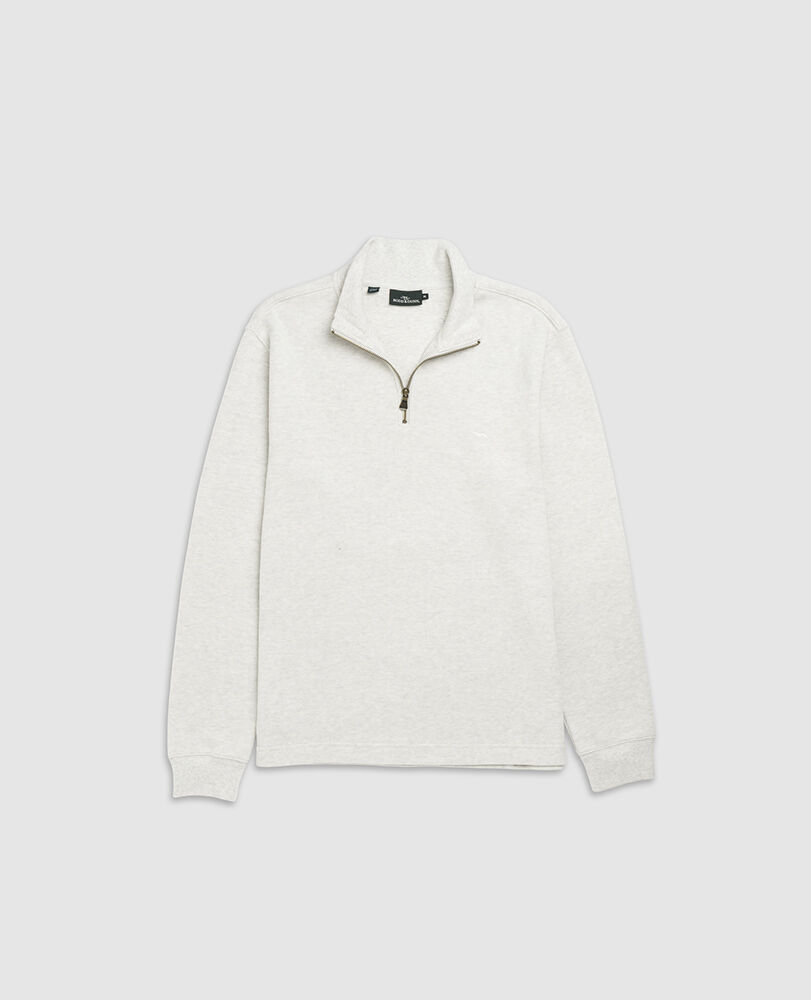 Sweatshirt col 1/4 zip alton ave, GRIS MERLE, Flat Lay