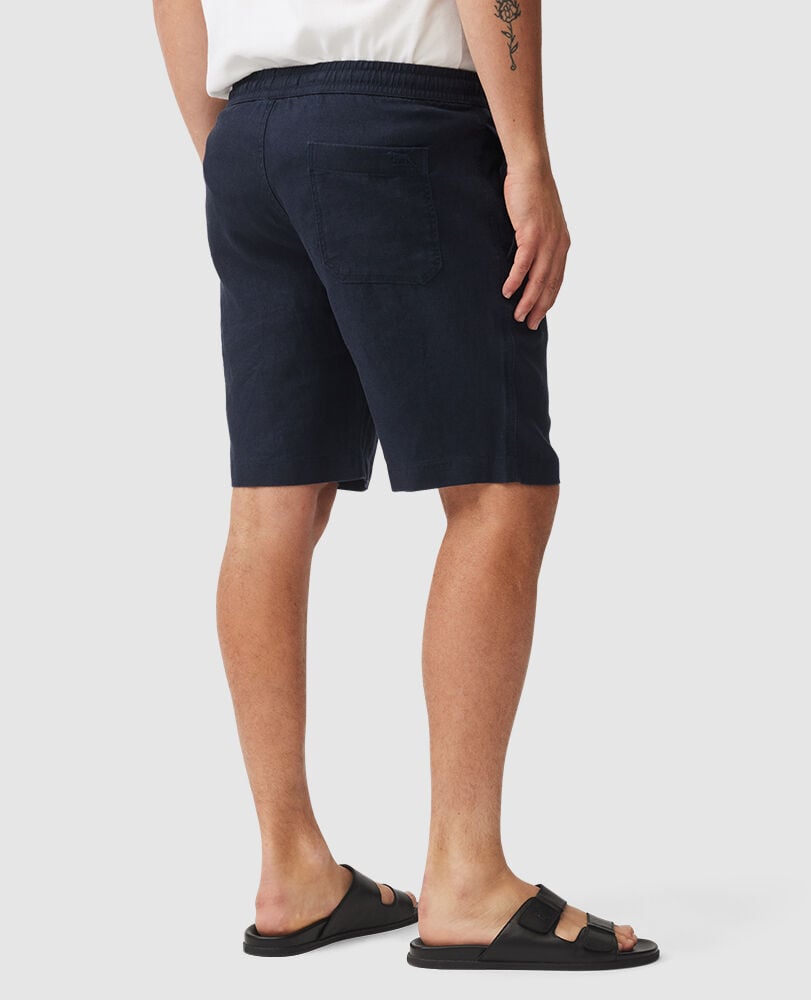 Linen 9" Resort Short, NAVY, Back