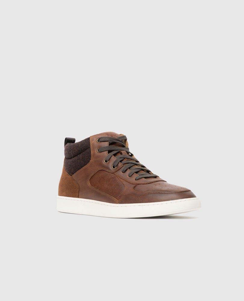 Suffolk Hi Top Sneaker, COFFEE, Off Front