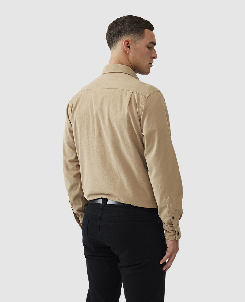 Culverden Sports Fit Shirt, TAUPE, Back