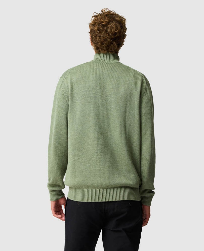 Merrick Bay 1/4 Zip Sweater, THYME, Back