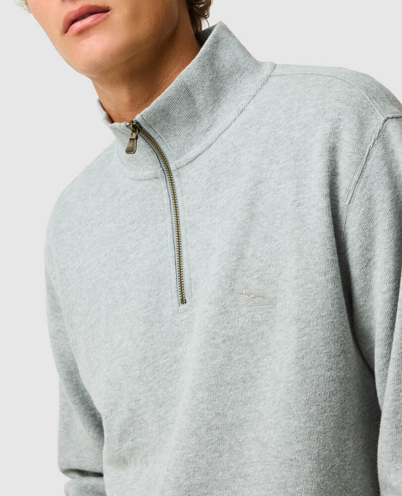 Sweatshirt col 1/4 zip alton ave, CENDRE, Detail 3