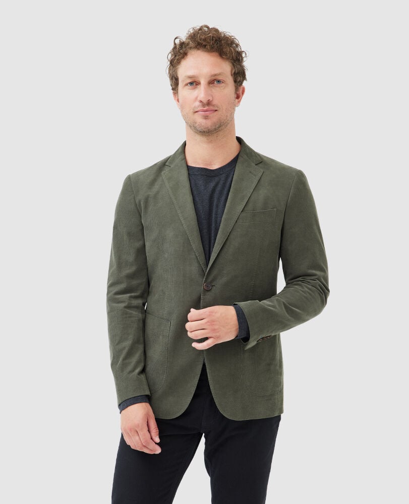 Saint Bathans Sports Fit Jacket, MOSS, Front