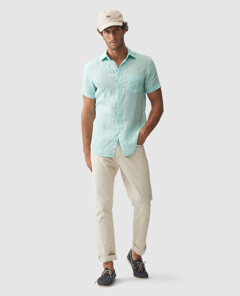 Chemise slim Ellerslie, MENTHE VERTE, Off Front