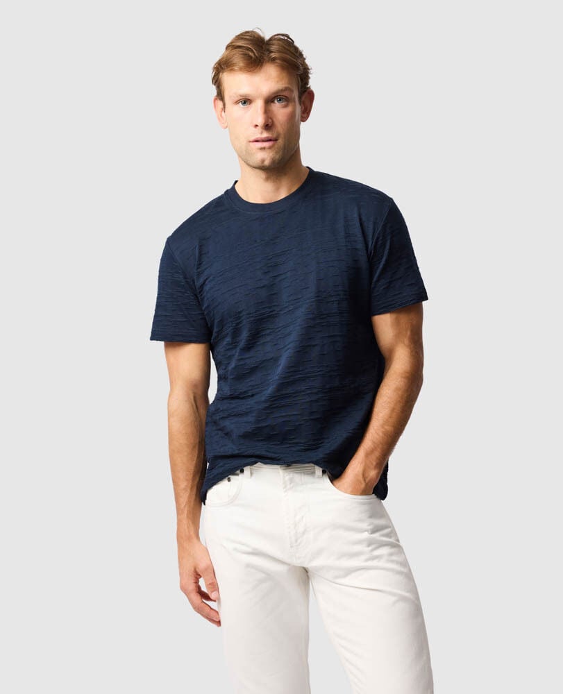 Leith Valley Sports Fit T-Shirt , NAVY, Front