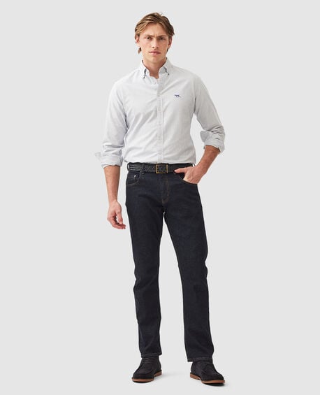 Gunn Oxford Stripe Sports Fit Shirt, HORIZON