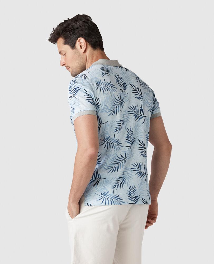 Bedivere Falls Sports Fit Polo, SKY, Back