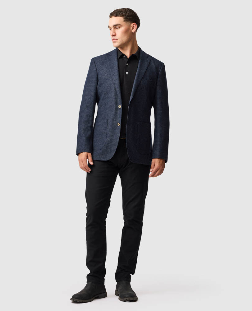 Thorton Jacke in sportlicher Passform, MITTERNACHT, Off Front