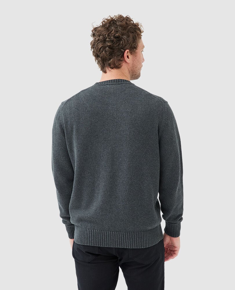 Gunn Crew Sweater, CHARCOAL, Back