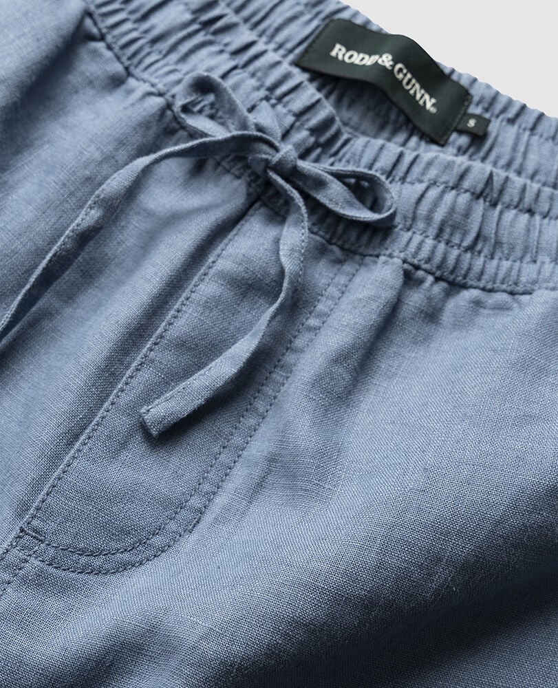 Linen 9" Resort Short, TEAL, Detail 2