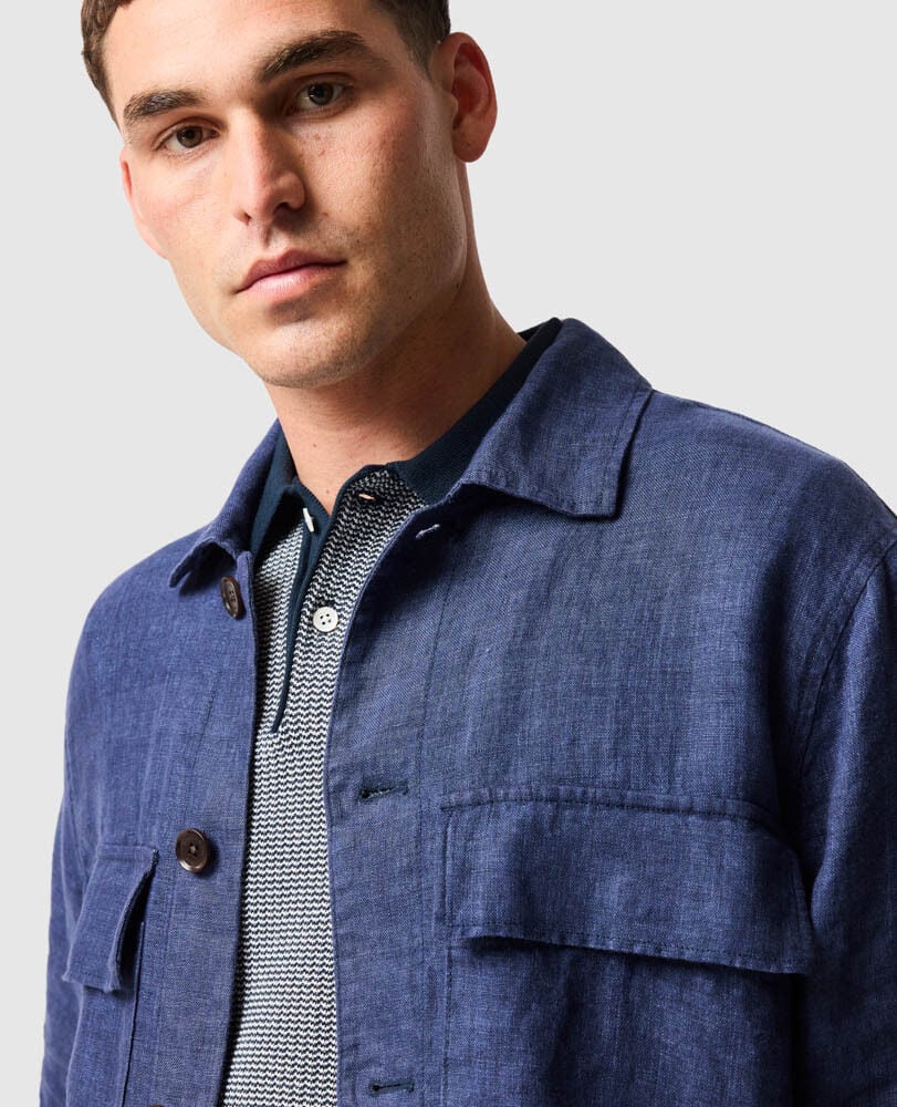 Resort Linen Shacket, MARINE, Flat Lay