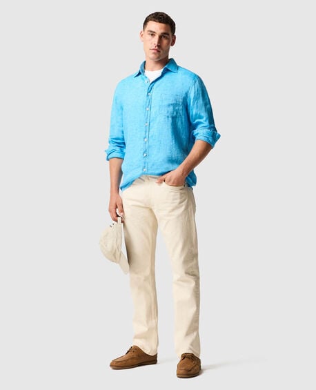 Chemise slim en lin Coromandel, COBALT